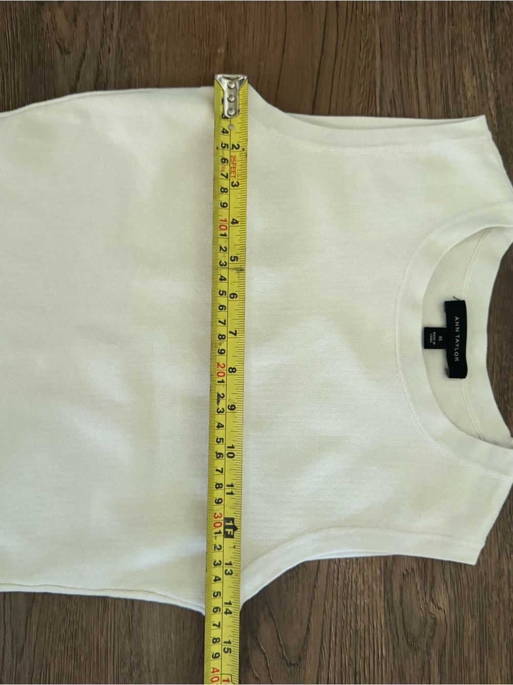 Ann Taylor Knit Peplum White Tank Top - XS - Picture 5 of 6